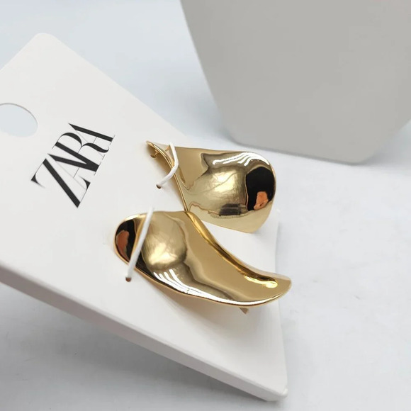 Zara Gold-Tone Abstract Earrings With Stud Backing For Women 4736 - Picture 2 of 5